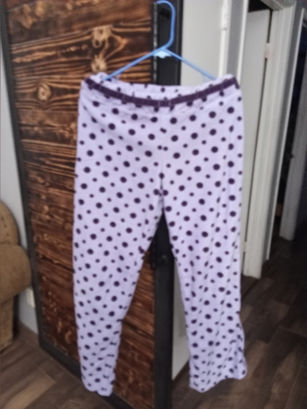 Lavender Polka Dot Pajama Pants, Size Medium